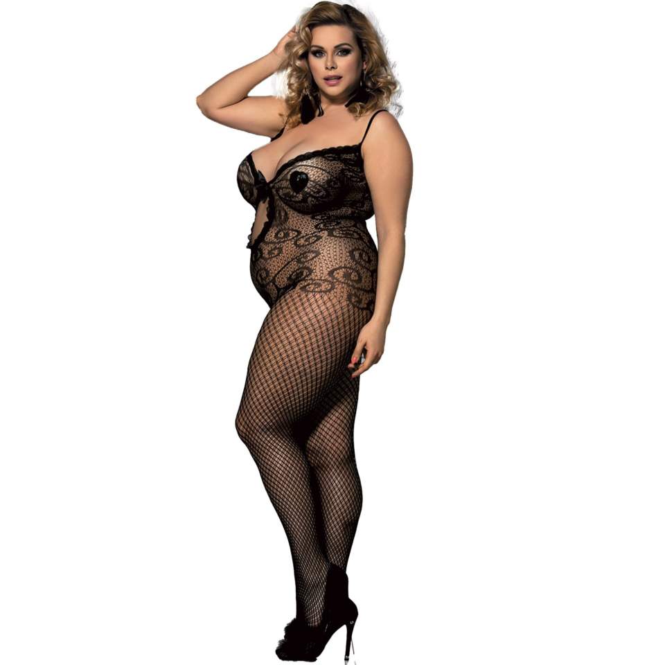 Seksowny kostium siateczkowy w kolorze czarnym