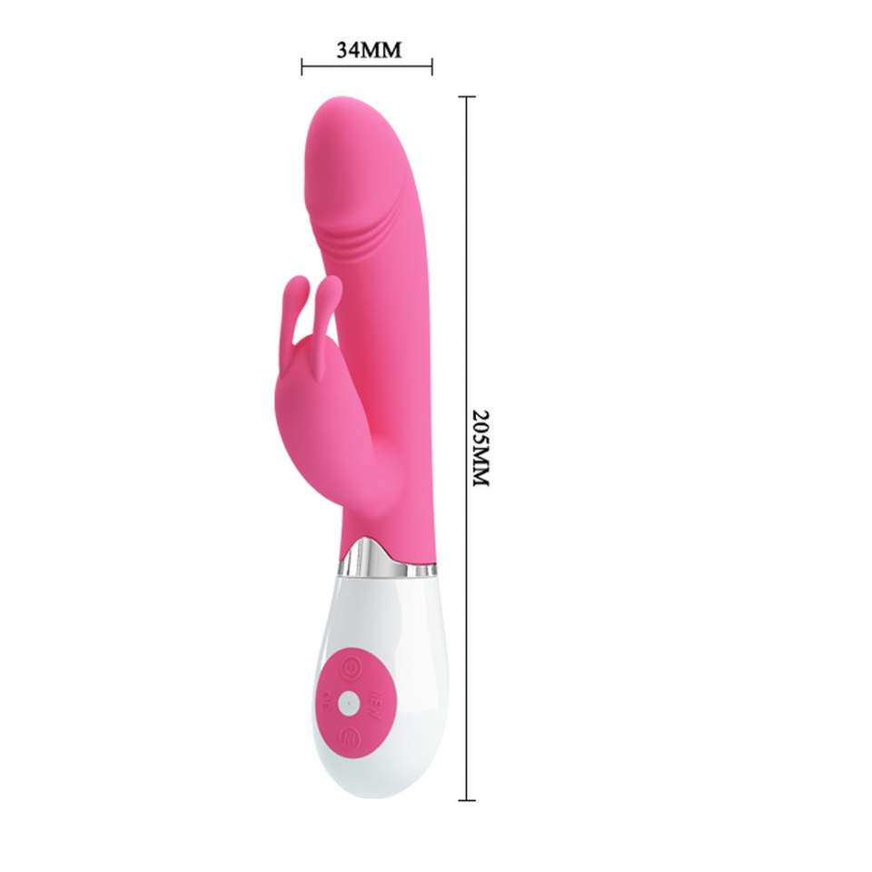 Różowy silikonowy wibrator w postaci króliczka