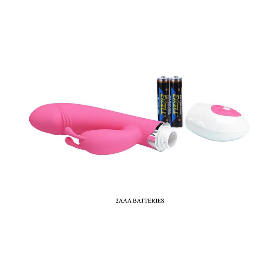 Różowy silikonowy wibrator w postaci króliczka