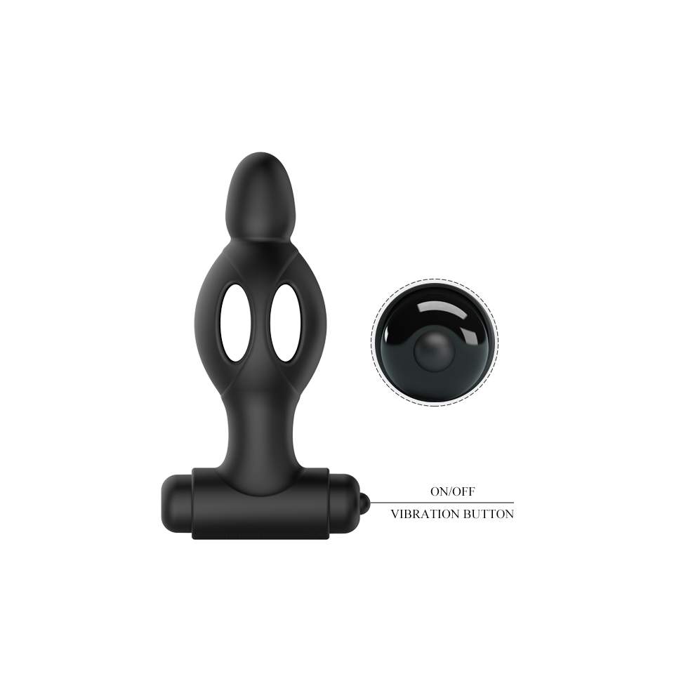 Czarny wibrujący korek analny z silikonu dla par – 10 wibracji