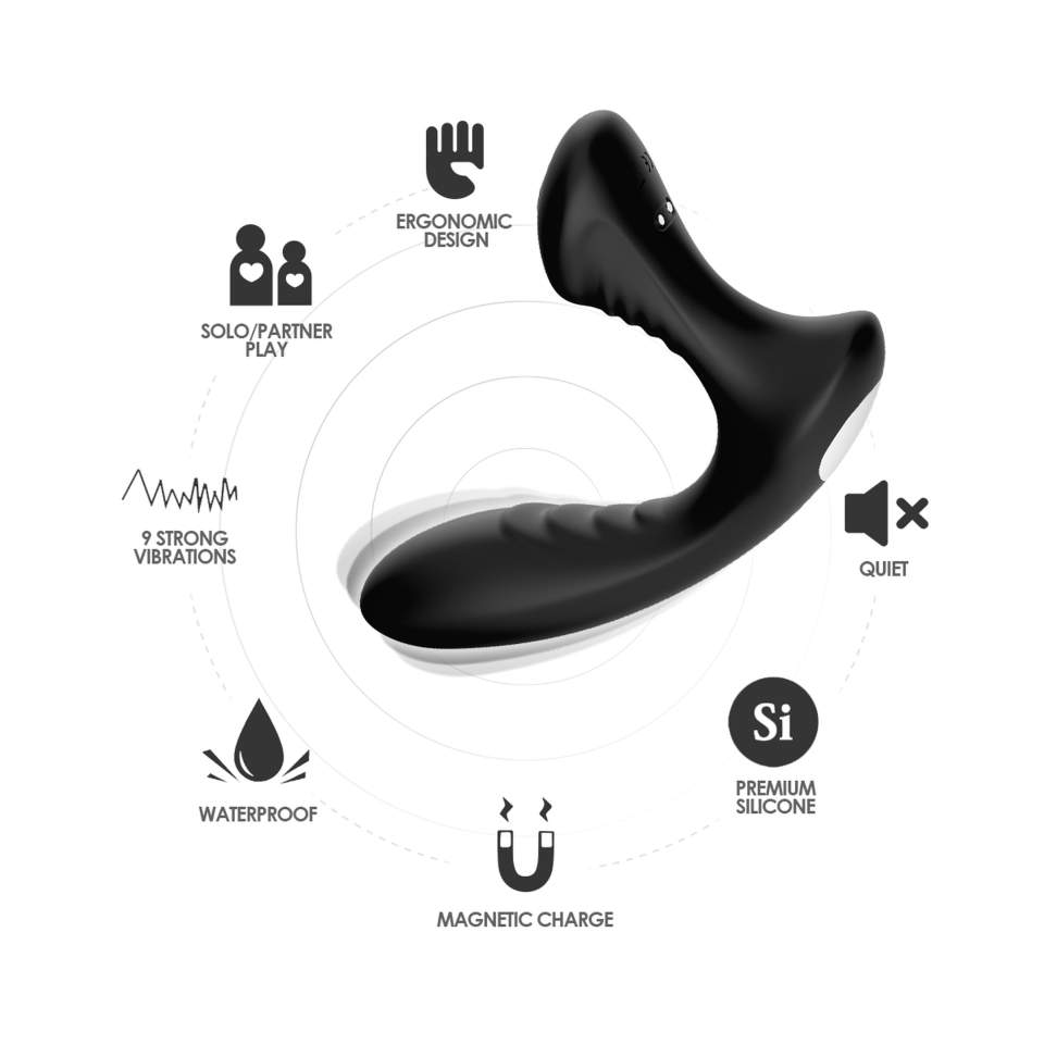 Silikonowy, wodoodporny masażer prostaty: 9 trybów wibracji