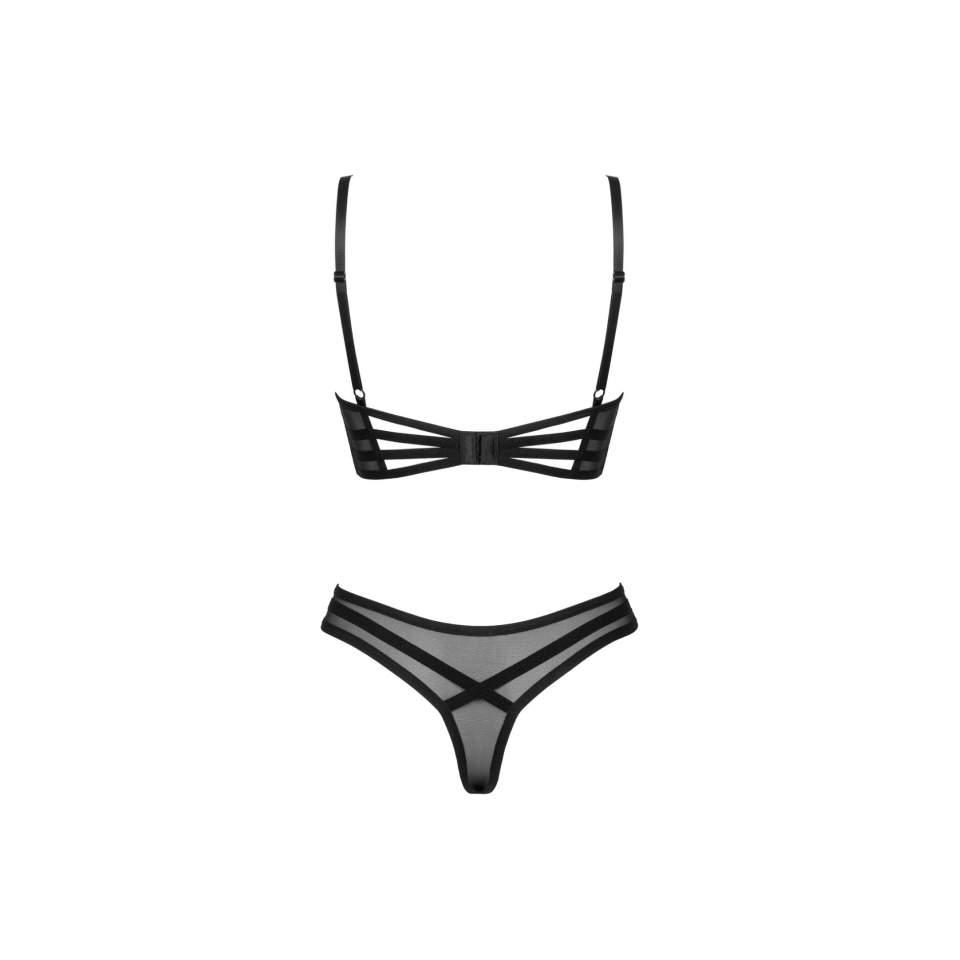 Drapieżny czaqrny 2-częściowy komplet Obsessive Roxelia