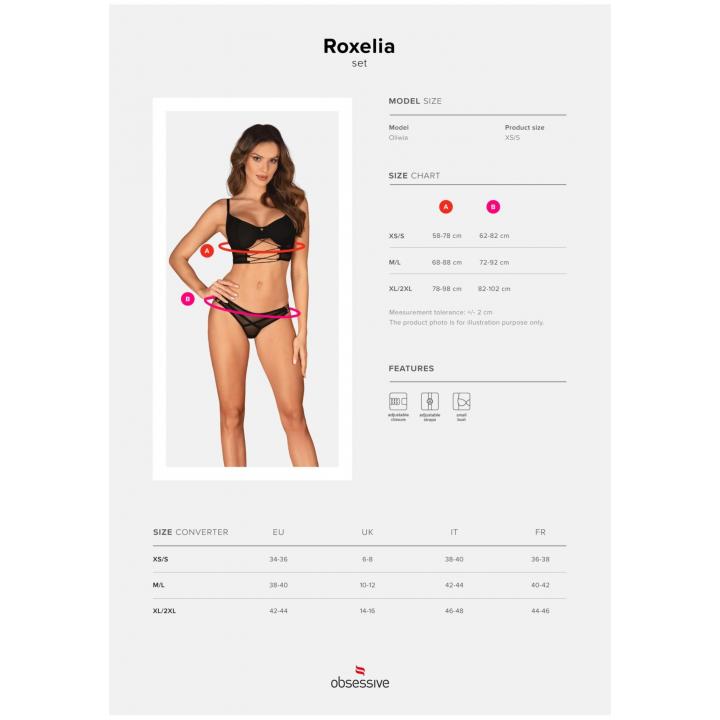 Drapieżny czaqrny 2-częściowy komplet Obsessive Roxelia
