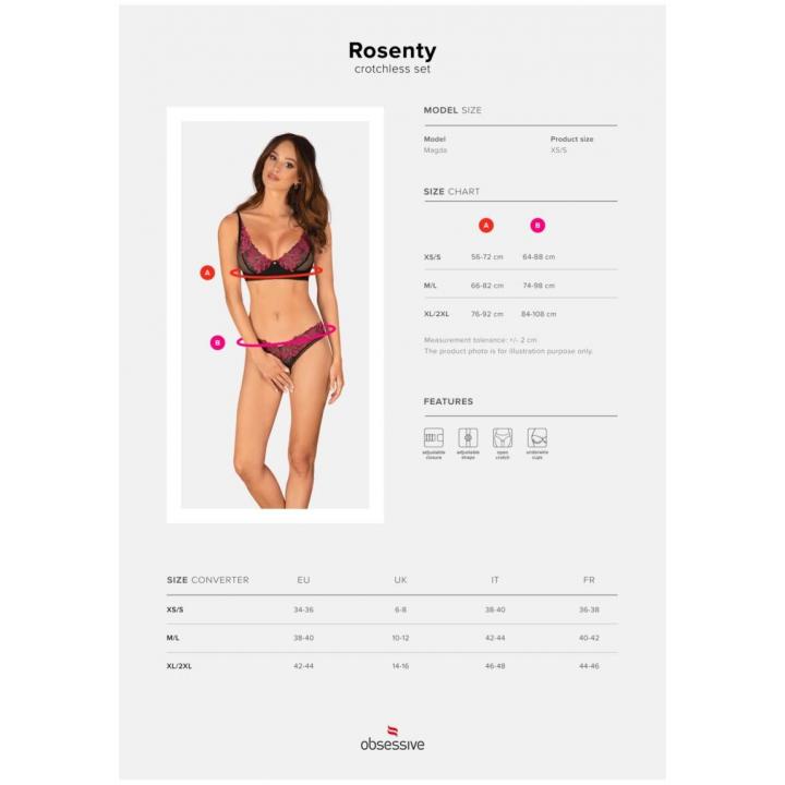 Romantyczny komplet 2-częściowy otwarty Obsessive Rosenty