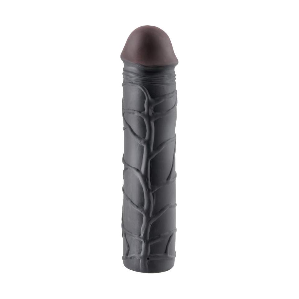 Realistyczna czarna nakładka na penisa- wydłuża o 7 cm
