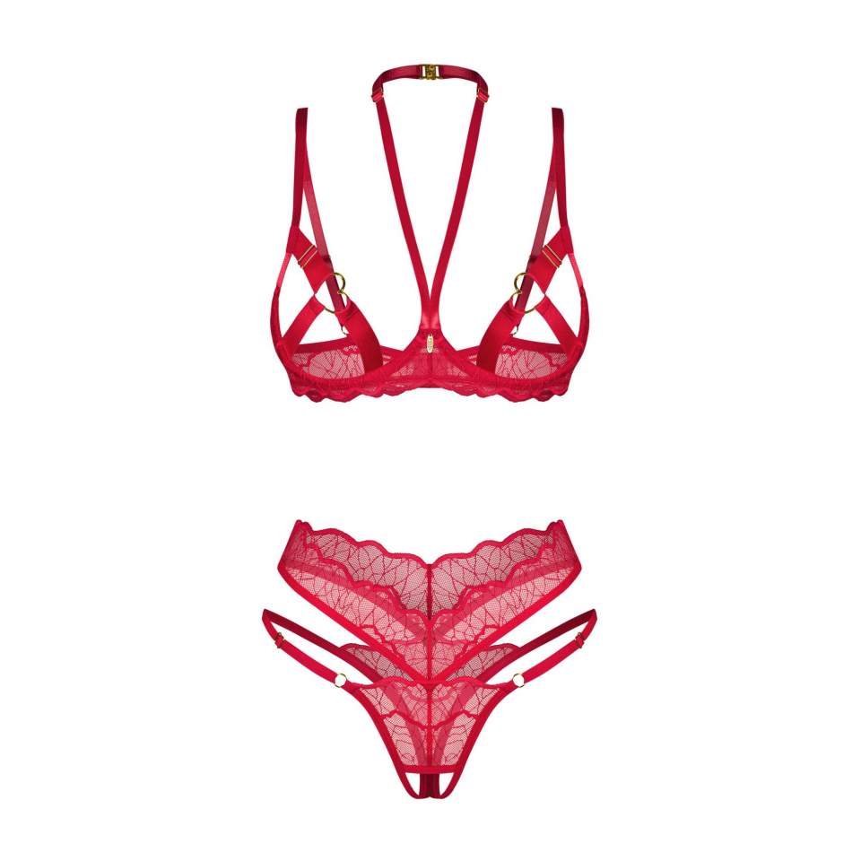 Odwazny 2-częsciowy komlet otwarty Obsessive Cupide Desir