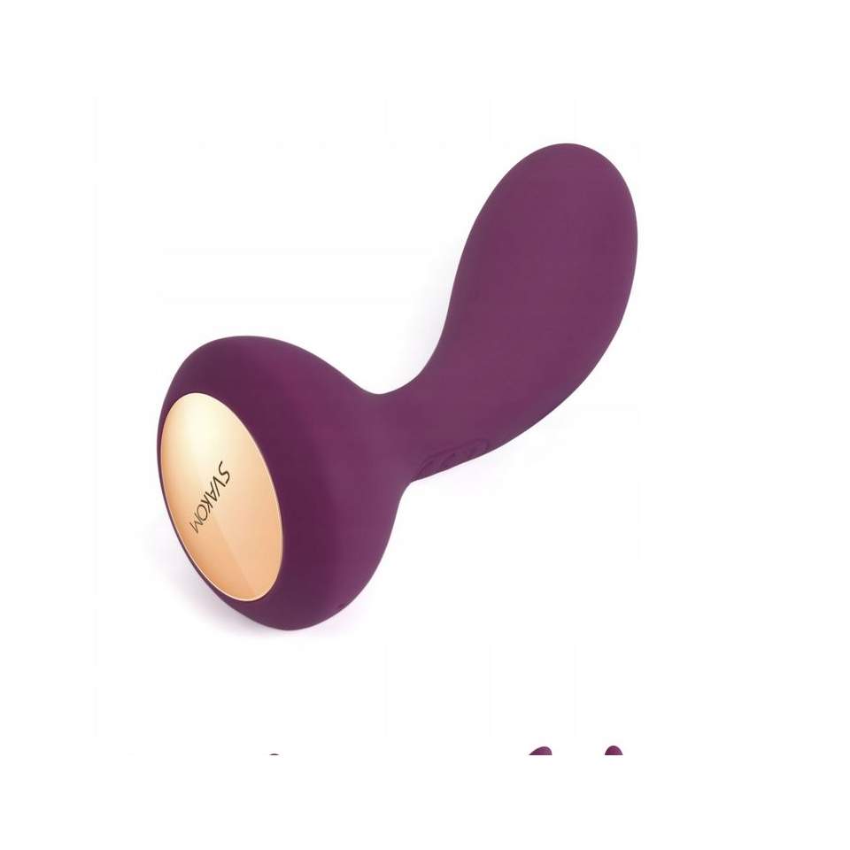 Fioletowy wibrujący korek analny Svakom Julie dla par – 2,8 cm