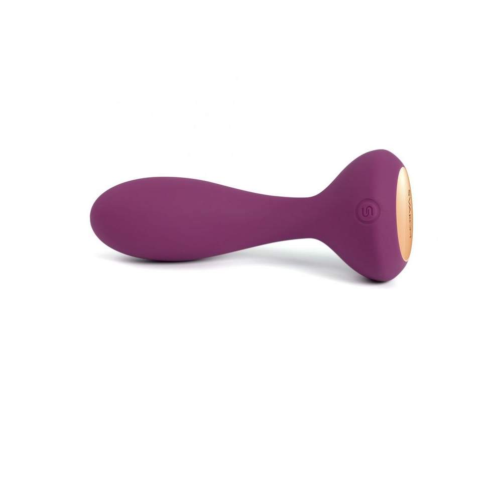 Fioletowy wibrujący korek analny Svakom Julie dla par – 2,8 cm