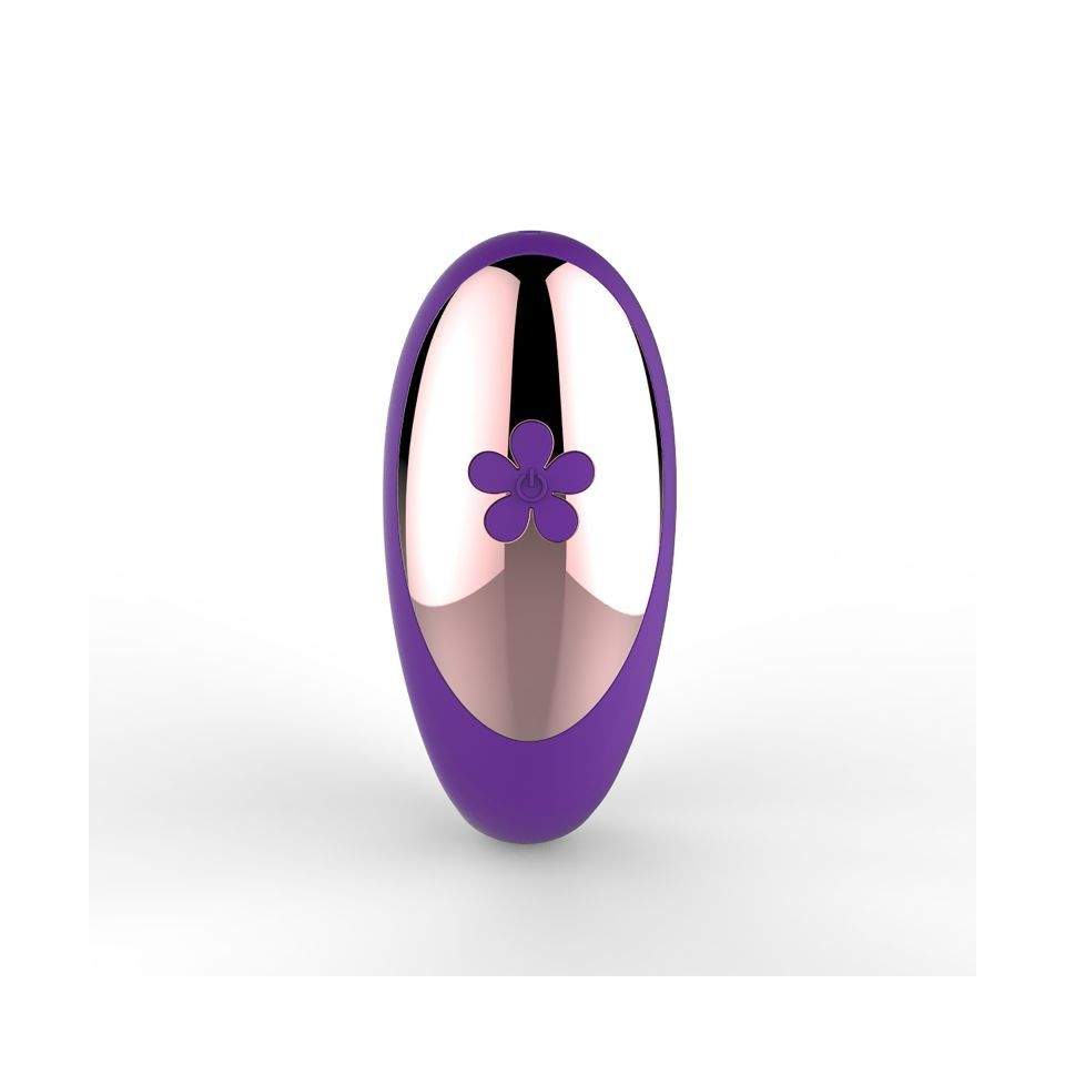 Fioletowy wibrator dla par stymulujacy jednocześnie łechtaczkę, punkt G i penisa- sterowany pilotem