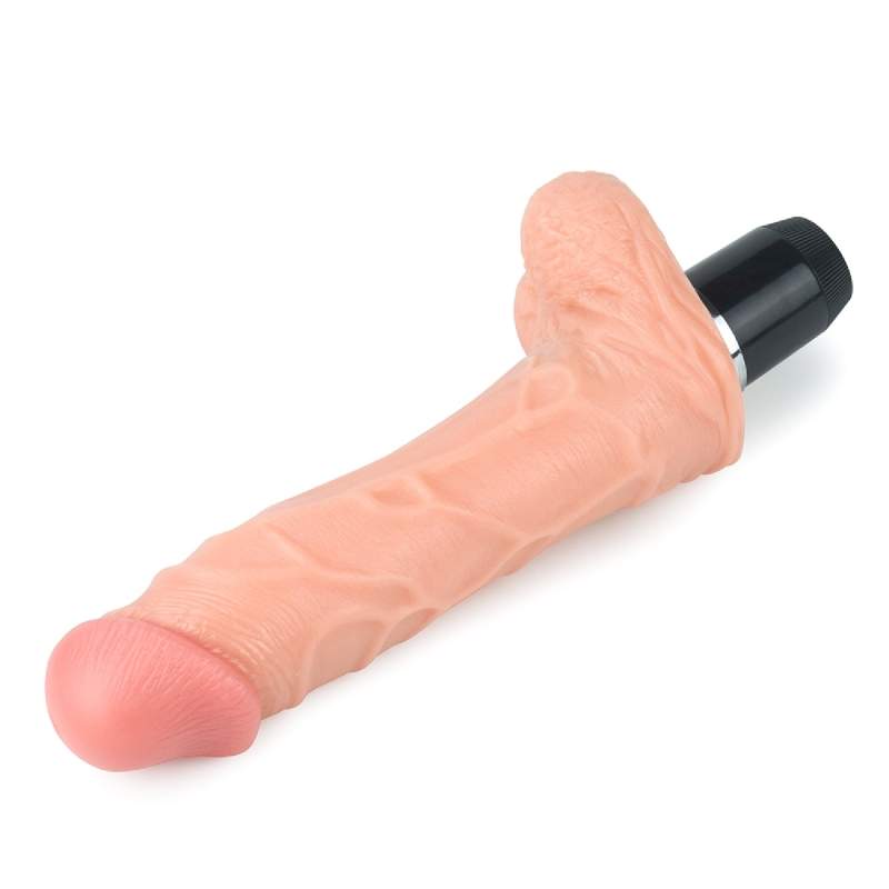 Realistyczne dildo z wibracjami w kolorze cielistym, wodoodporne i giętkie- 22cm