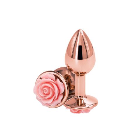 Miedziany korek analny z różyczką: średnica 2,7cm (rozmiar S)