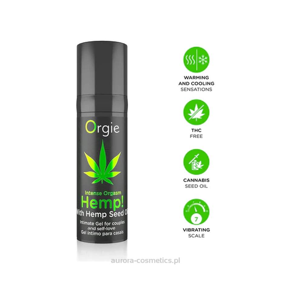 Orgie - Stymulujący żel z olejem z nasion konopi, efekt wibracji – 15 ml