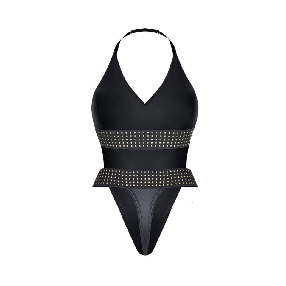 Zmysłowe body z eleganckim głębokim dekoltem i sekswnym tyłem Welook Demoniq Susan