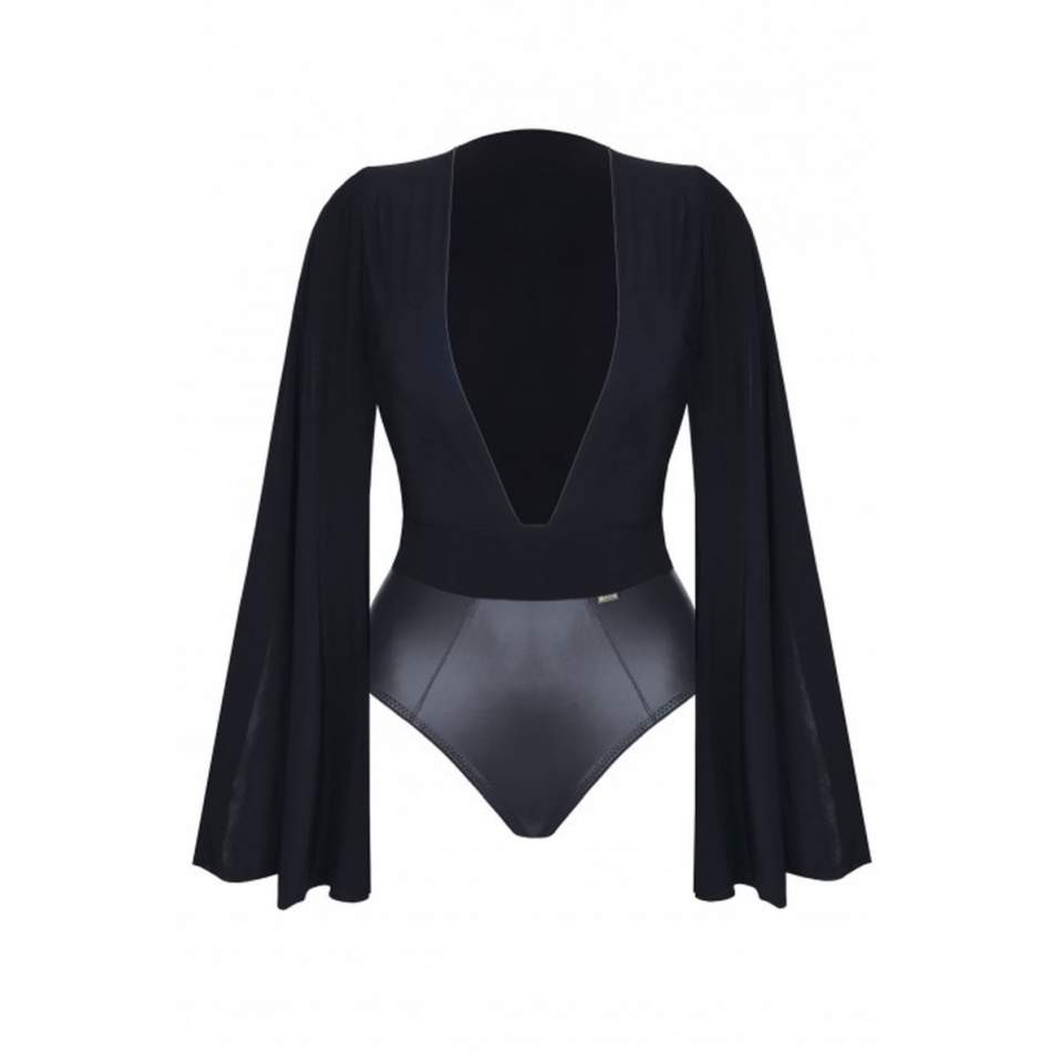 Wyjątkowe body o niebanalnym designem – długie, otwarte ramiona i głęboki dekolt Demoniq Alexis