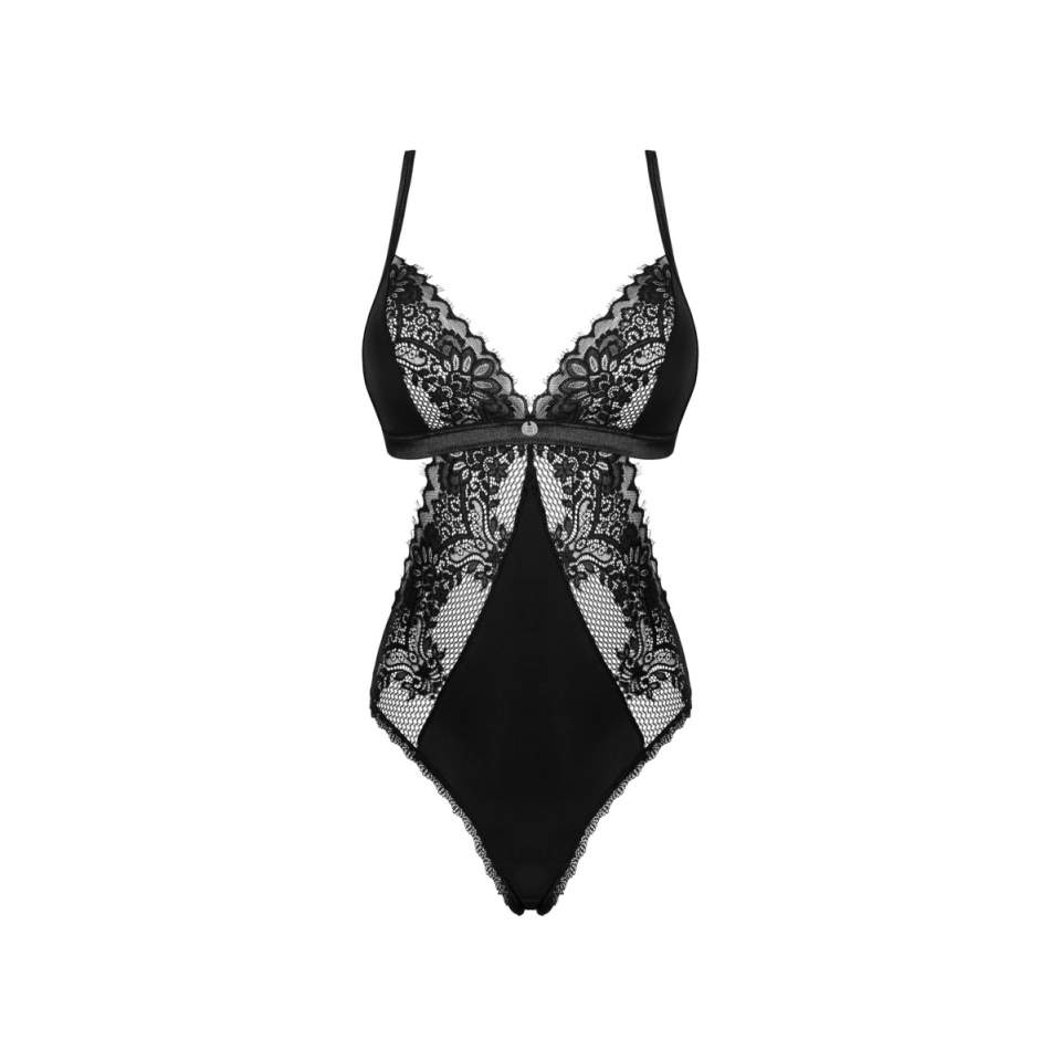 Zmysłowe i kobiece czarne body z koronką Obsessive Maderris