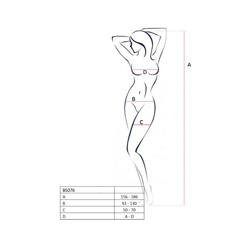 Siateczkowe, białe bodystocking z otwartym krokiem Passion BS076