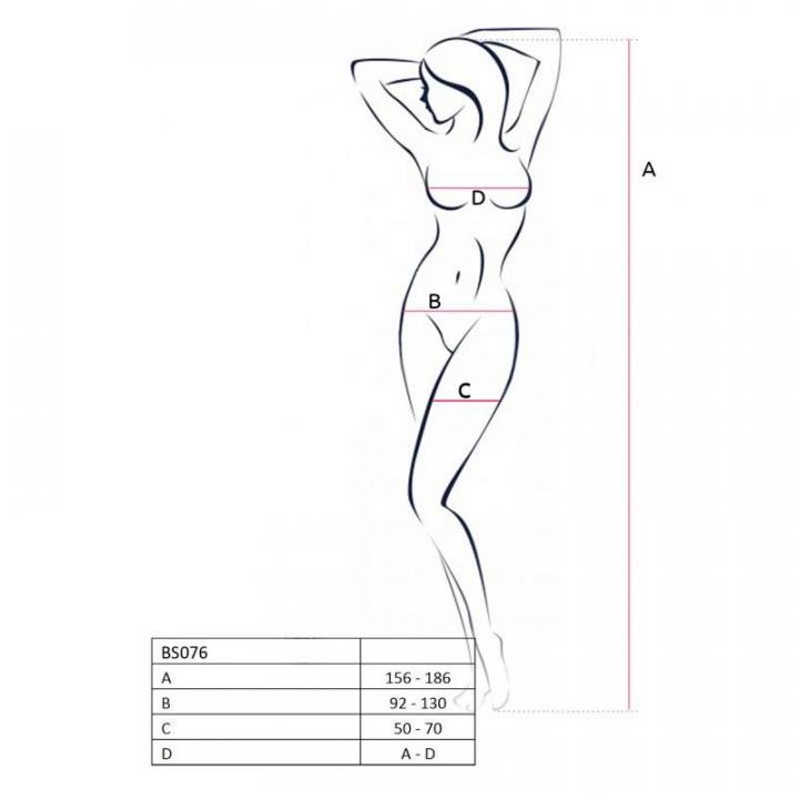 Siateczkowe, białe bodystocking z otwartym krokiem Passion BS076