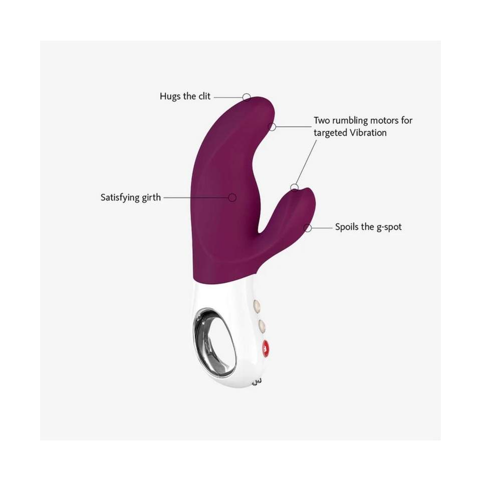 Fioletowy wibrator Fun Factory MISS BI z dwoma silnikami - 17 cm