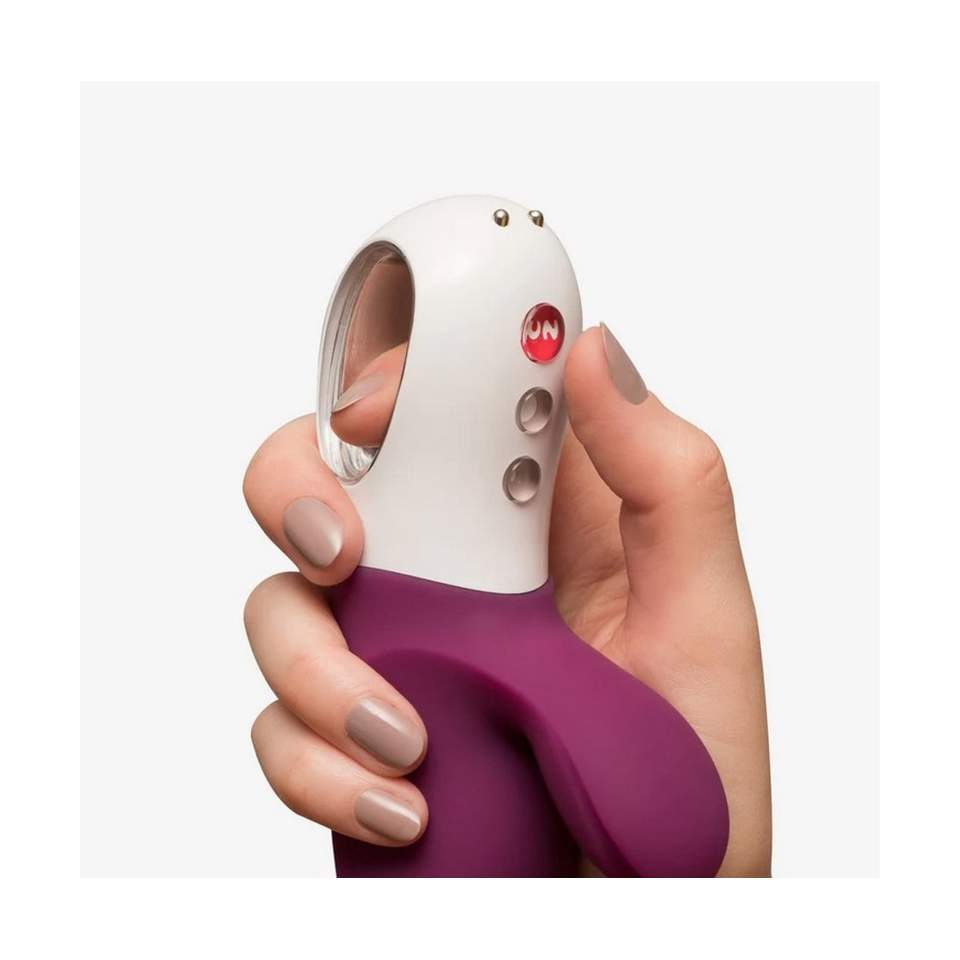 Fioletowy wibrator Fun Factory MISS BI z dwoma silnikami - 17 cm