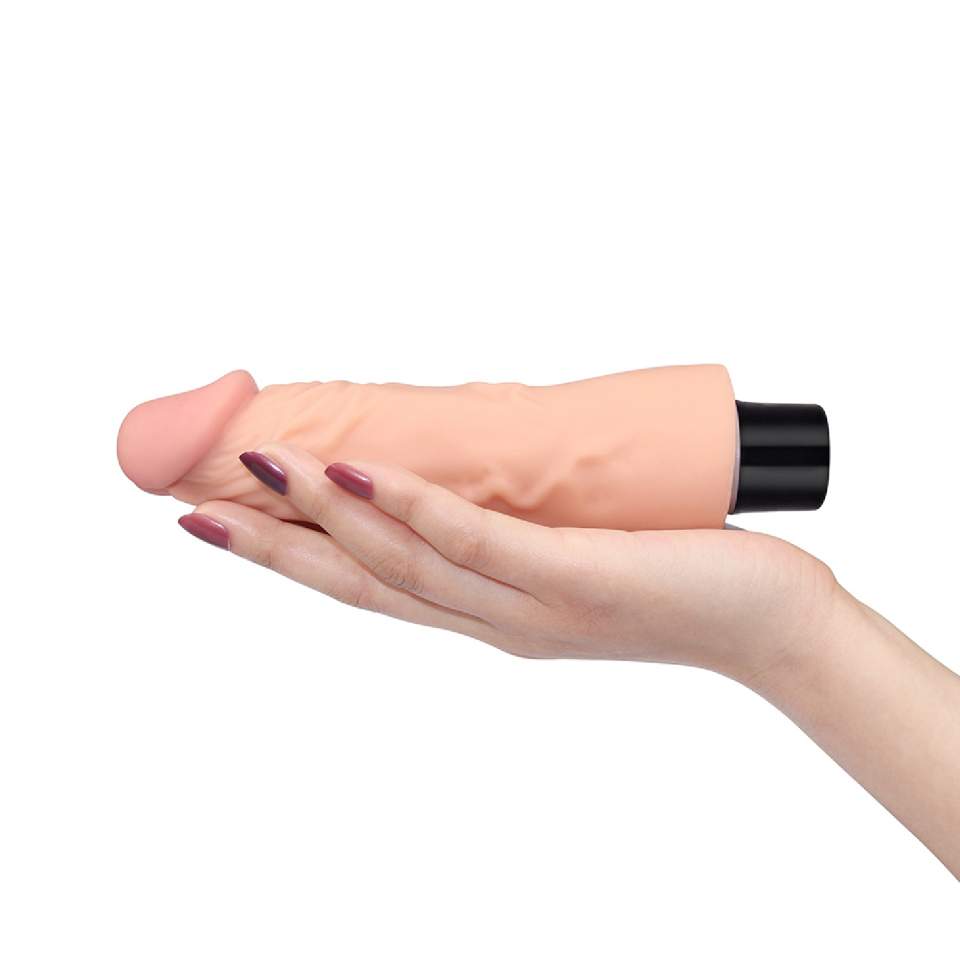 Realistyczne dildo z wibracjami w kolorze cielistym, wodoodporne i giętkie- 18cm