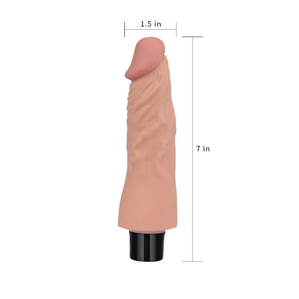 Realistyczne dildo z wibracjami w kolorze cielistym, wodoodporne i giętkie- 18cm