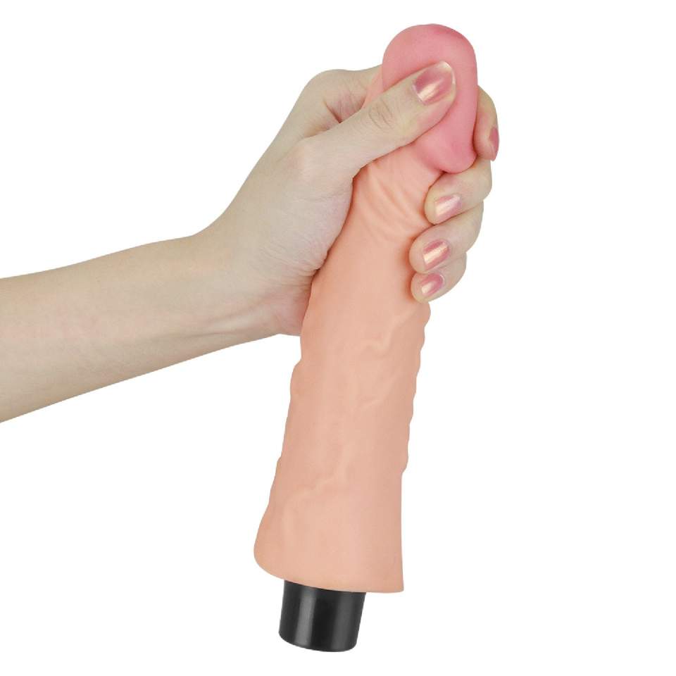 Realistyczne dildo z wibracjami w kolorze cielistym, wodoodporne i giętkie- 21,8cm