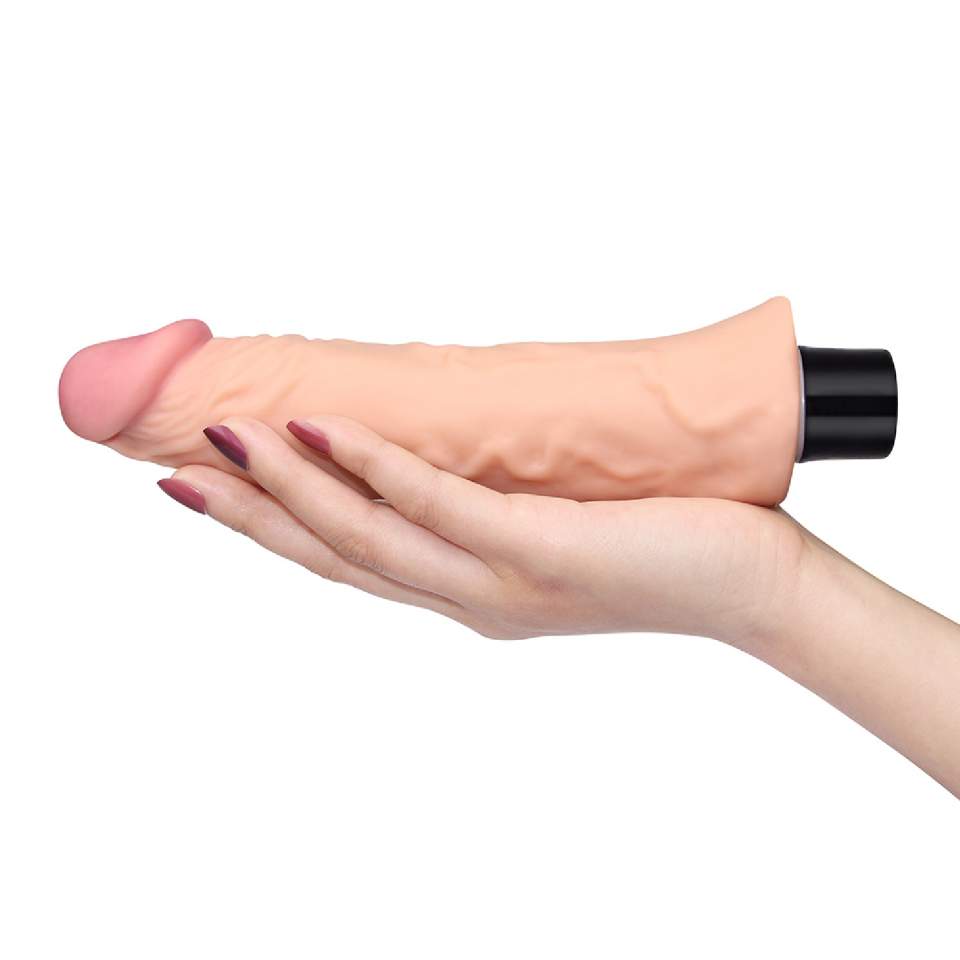 Realistyczne dildo z wibracjami w kolorze cielistym, wodoodporne i giętkie- 21,8cm