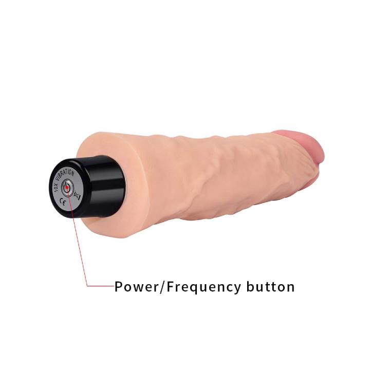 Realistyczne dildo z wibracjami w kolorze cielistym, wodoodporne i giętkie- 21,8cm