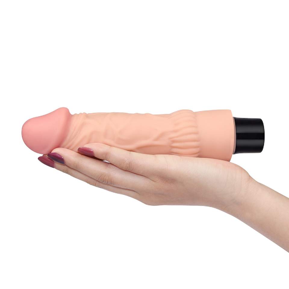Realistyczne dildo z wibracjami w kolorze cielistym, wodoodporne i giętkie- 19,3cm