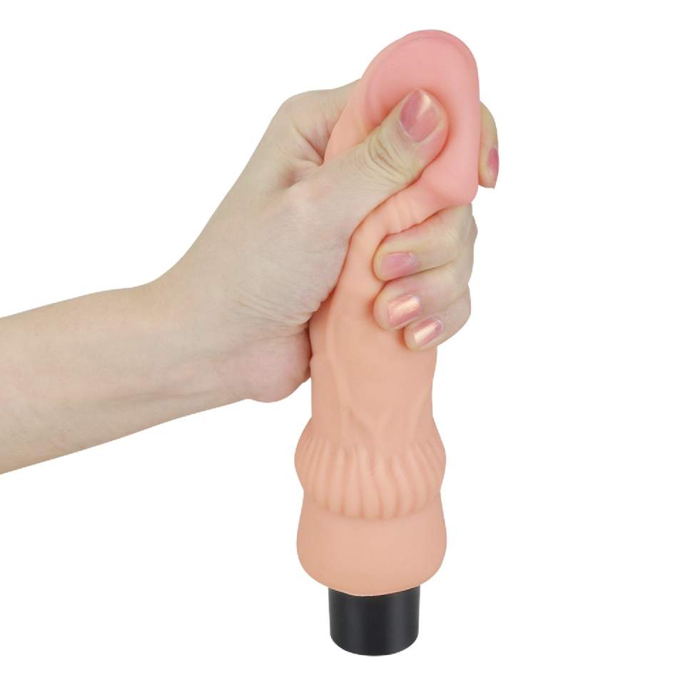 Realistyczne dildo z wibracjami w kolorze cielistym, wodoodporne i giętkie- 19,3cm