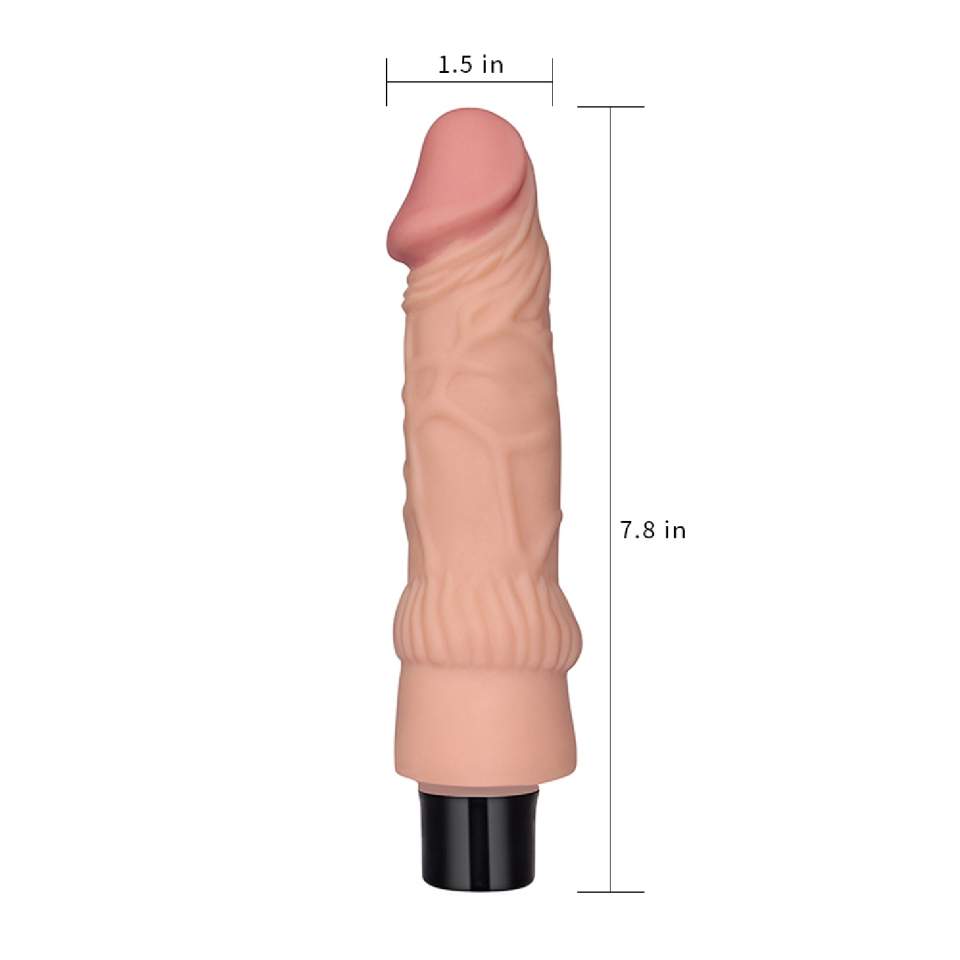 Realistyczne dildo z wibracjami w kolorze cielistym, wodoodporne i giętkie- 19,3cm