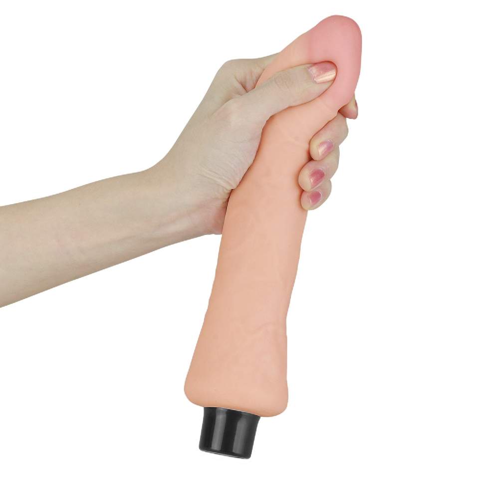 Realistyczne dildo z wibracjami w kolorze cielistym, wodoodporne i giętkie- 23cm