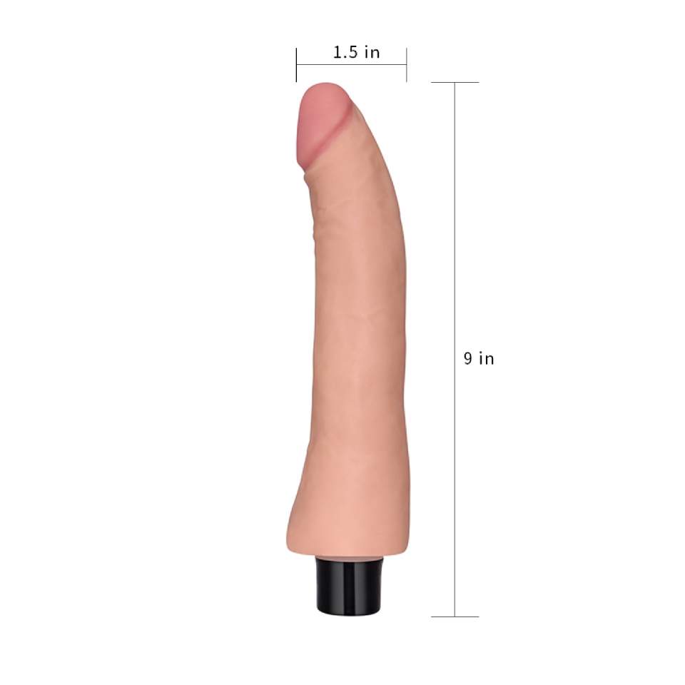 Realistyczne dildo z wibracjami w kolorze cielistym, wodoodporne i giętkie- 23cm