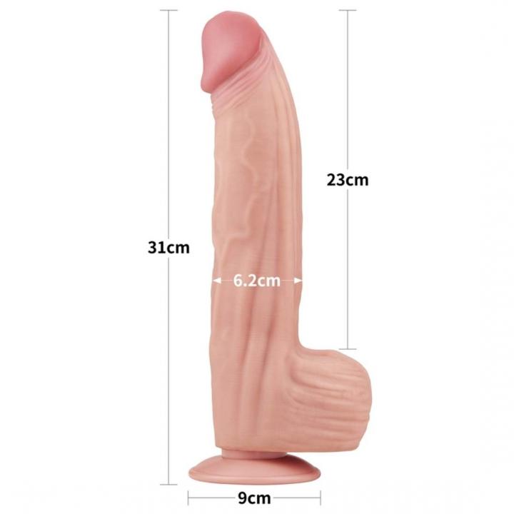 Duże i grube realistyczne dildo z przyssawką dla odważnych- 31cm