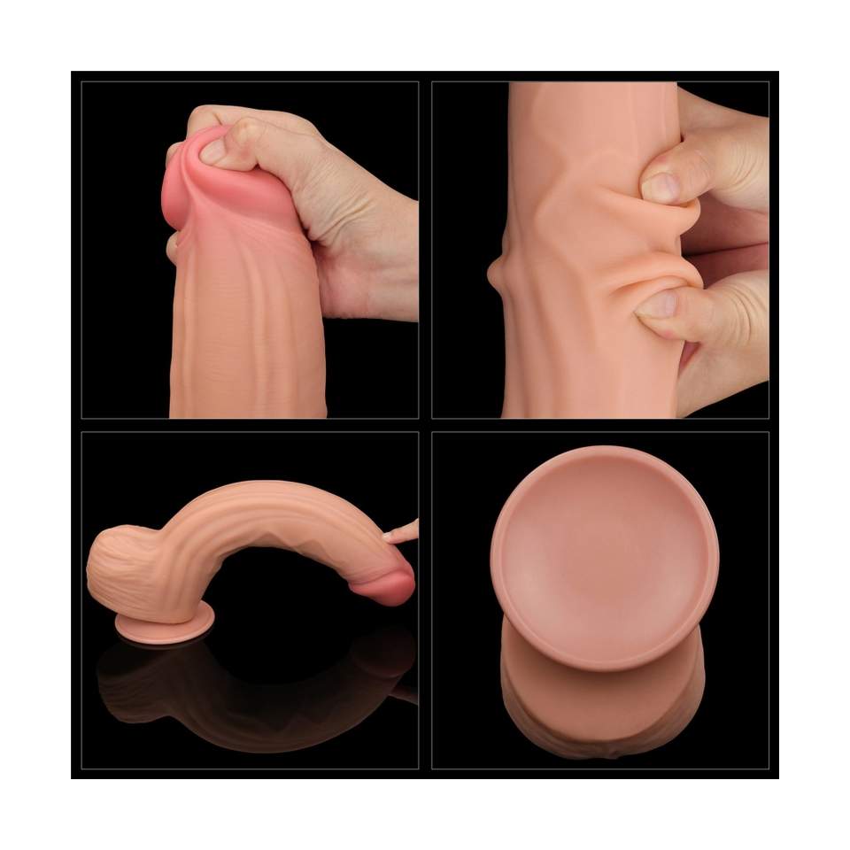 Duże i grube realistyczne dildo z przyssawką dla odważnych- 31cm