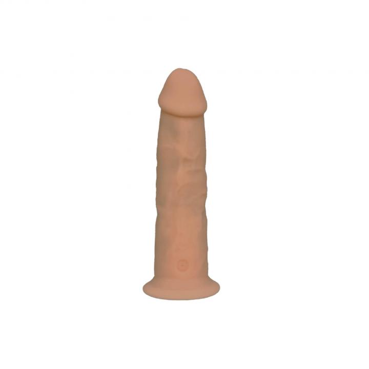 Realistyczne dildo z jądrami wzbogacone o wibracje, sterowany pilotem - 17,5cm