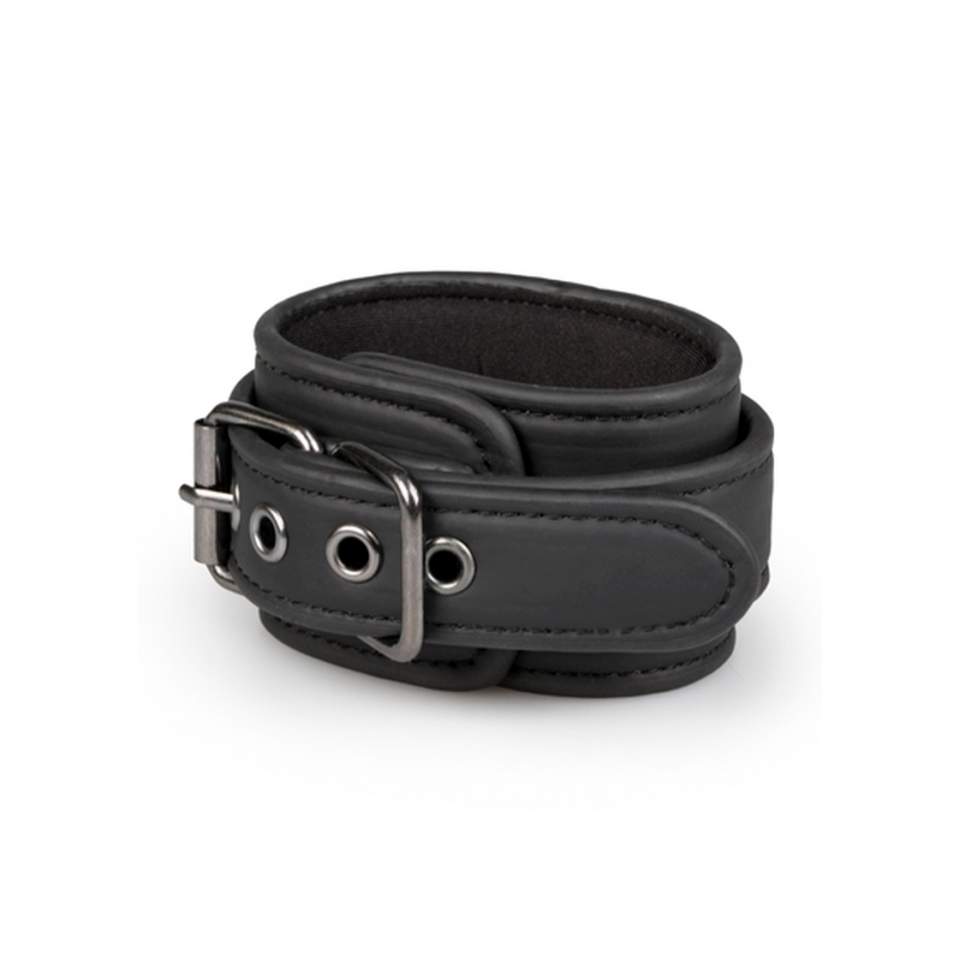 Czarna metalowa rozpórka z kajdankami ze sztucznej skóry