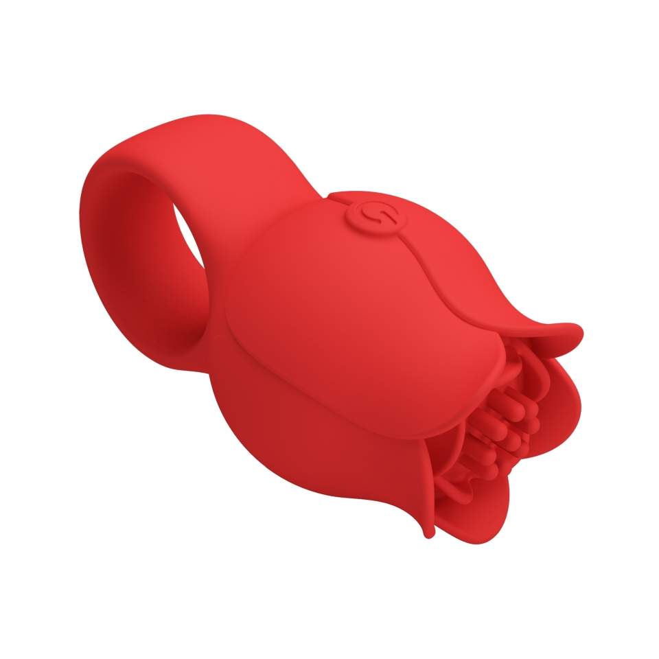 Zmysłowy wibrator na palec dla niezapomnianych doznań w kształcie róży- 10 funkcji wibracji