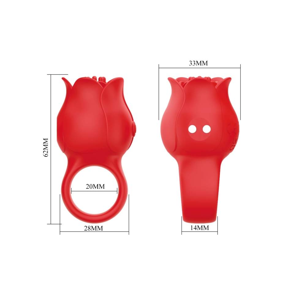 Zmysłowy wibrator na palec dla niezapomnianych doznań w kształcie róży- 10 funkcji wibracji