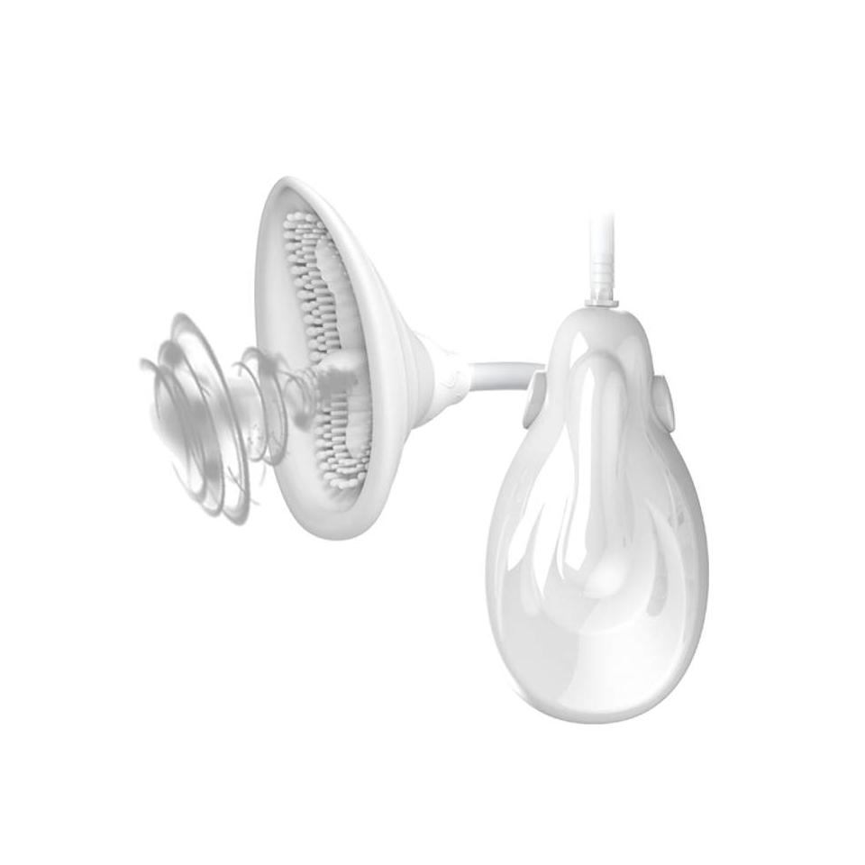 Masażer waginalny z pompką i języczkiem do dodatkowej stymulacji