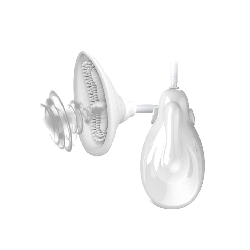Masażer waginalny z pompką i języczkiem do dodatkowej stymulacji