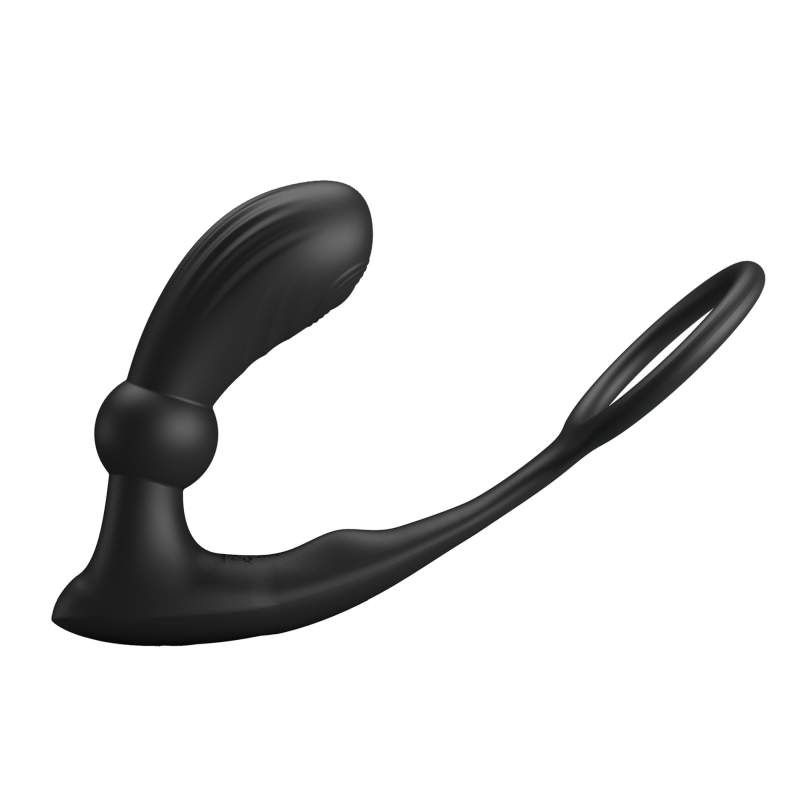 Wibrujący piersień na penisa z dodatkiem masazera prostaty - 12 funkcji wibracji