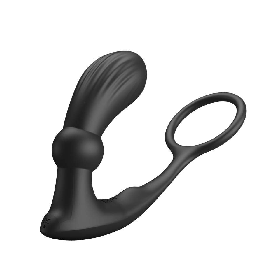 Wibrujący piersień na penisa z dodatkiem masazera prostaty - 12 funkcji wibracji