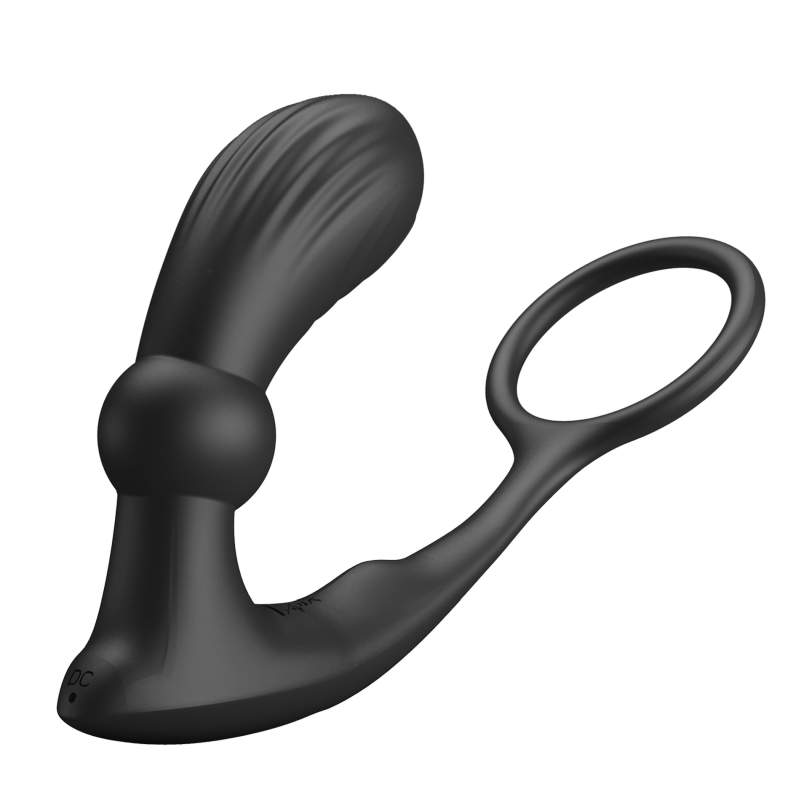 Wibrujący piersień na penisa z dodatkiem masazera prostaty - 12 funkcji wibracji