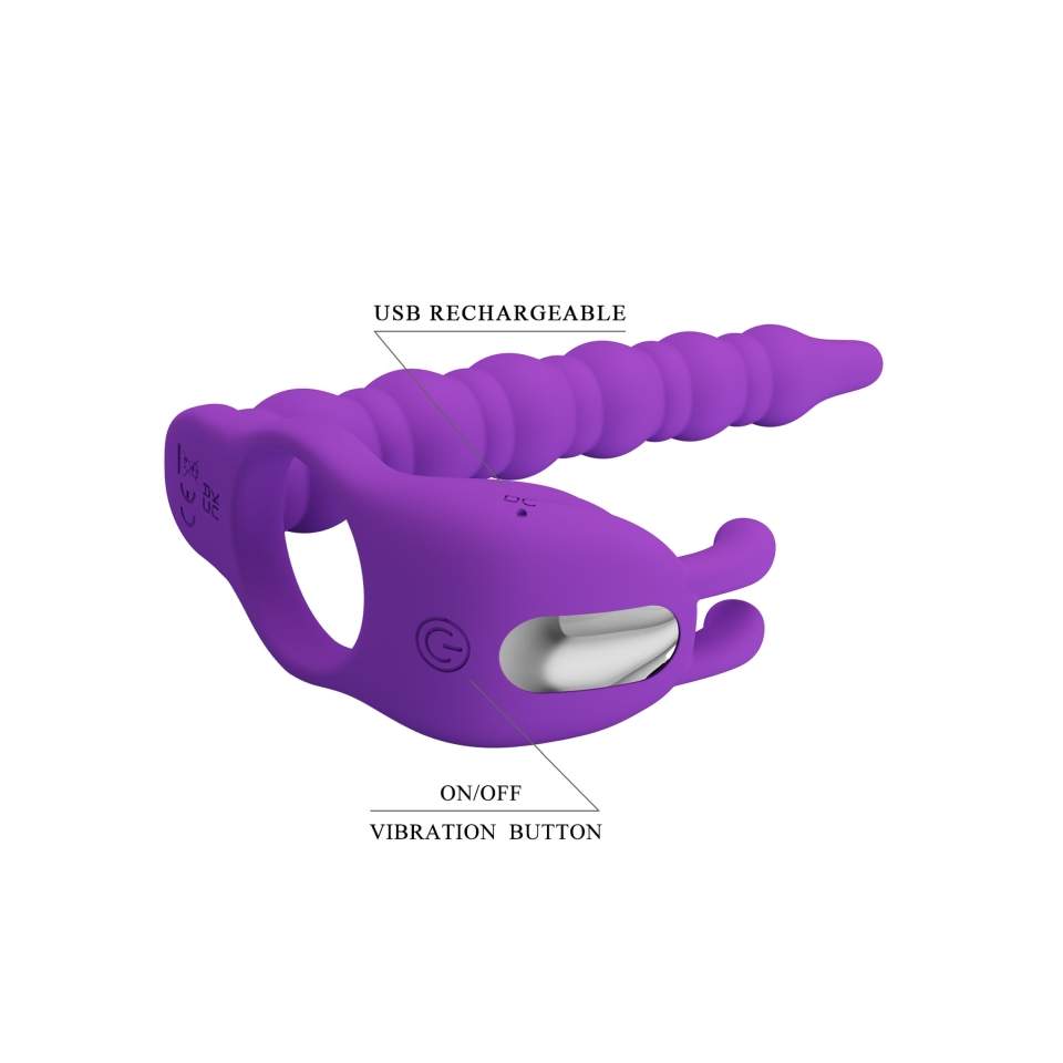 Silikonowy, wibrujący piersień z dodatkową wkładką - 7 funkcji wibracji