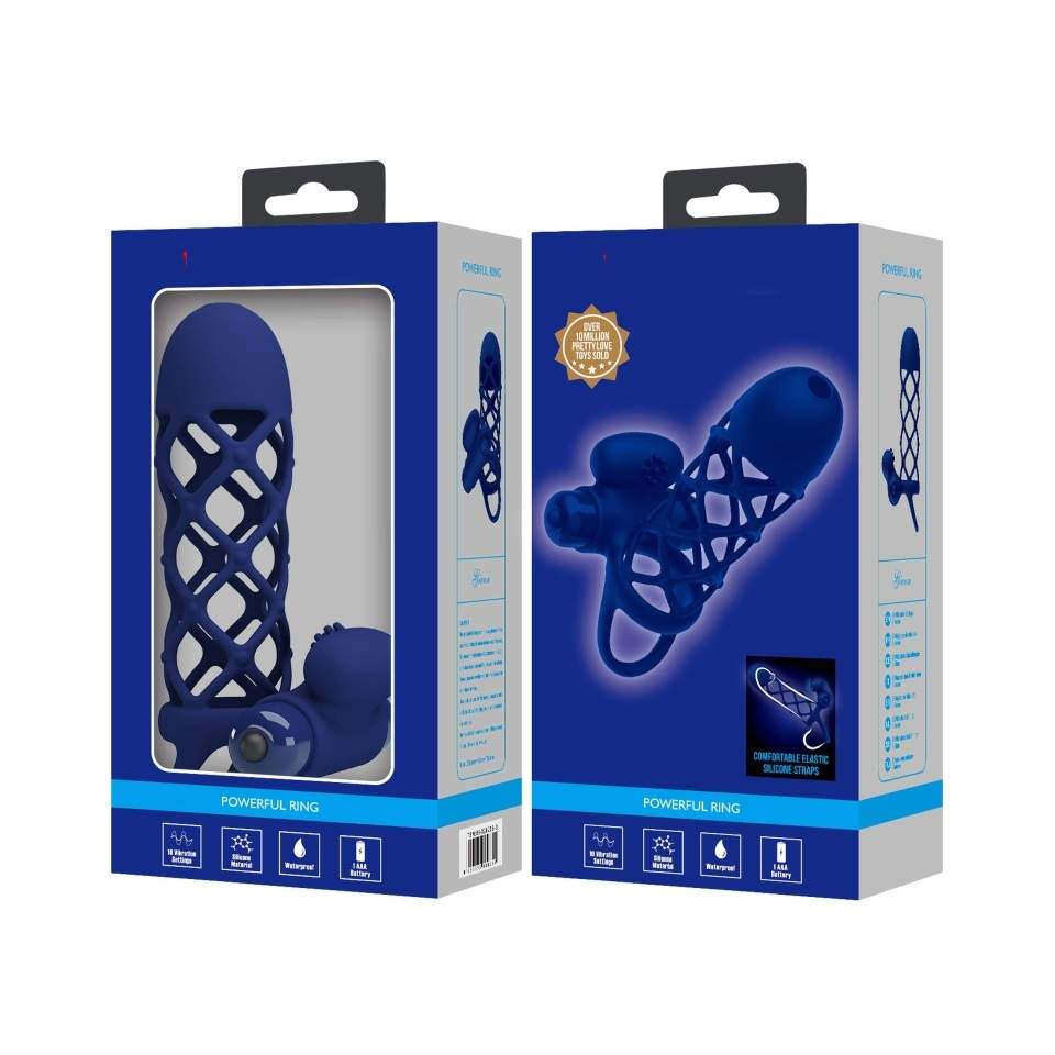 Wibrująca silikonowa nakładka na penisa - 10 funkcji wibracji