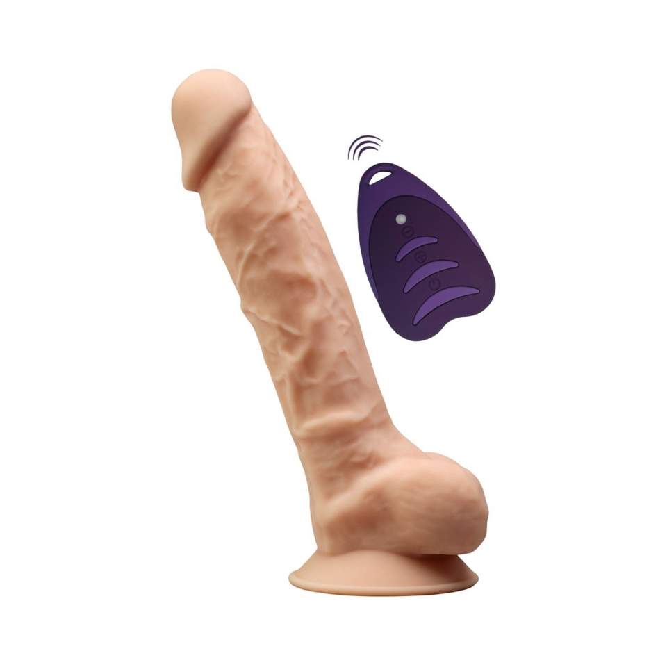 Realistyczne dildo z jądrami wzbogacone o wibracje 17cm