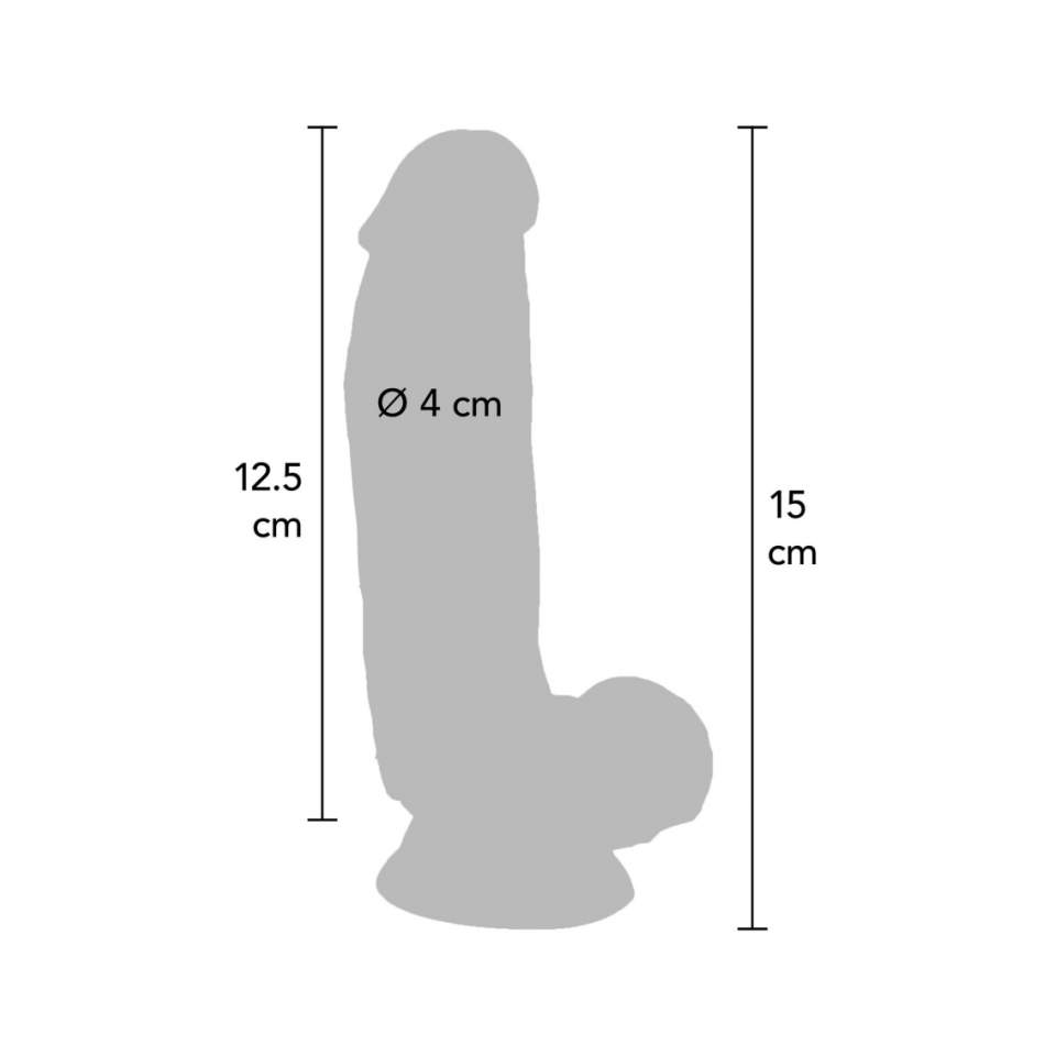 Realistyczne dildo z wibracjami w kolorze cielistym z przyssawką i jadrami- 15cm