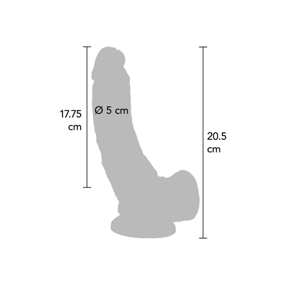 Realistyczne dildo z mocnymi wibracjami w kolorze cielistym z przyssawką i jądrami- 20,5cm