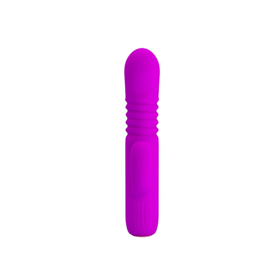 Fioletowy silikonowy wibrator króliczek ze stymulacją łechtaczki i 8 trybami pracy